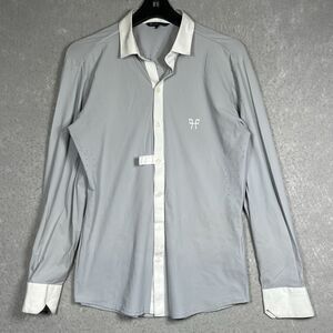 Horse Pilot Aerotech Gray Long Sleeve Riding Show Shirt Mens Medium Equestrian